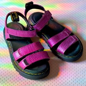 Little Kid Size 12 Dr Doc Marten Sandals Velcro Pink